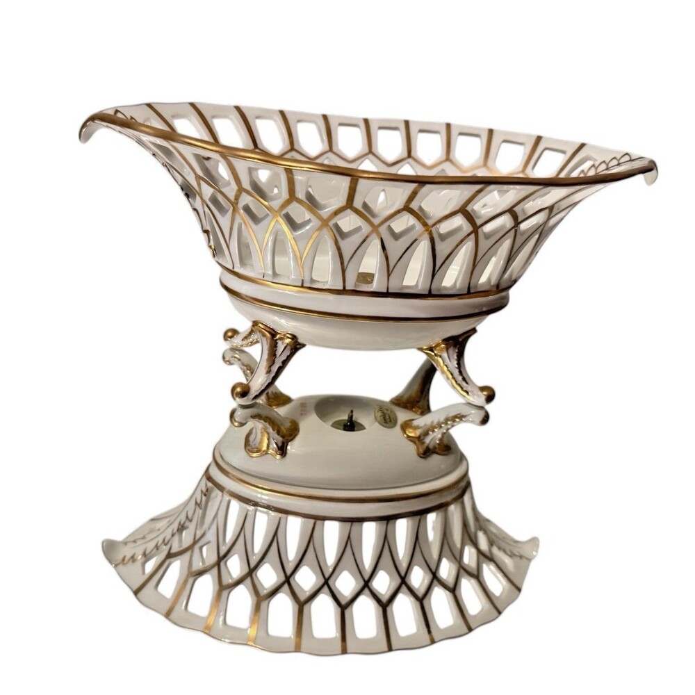1950s Gilded Porcelain Corbeille Andrea By Sadek Collectable FRENCH Old Paris